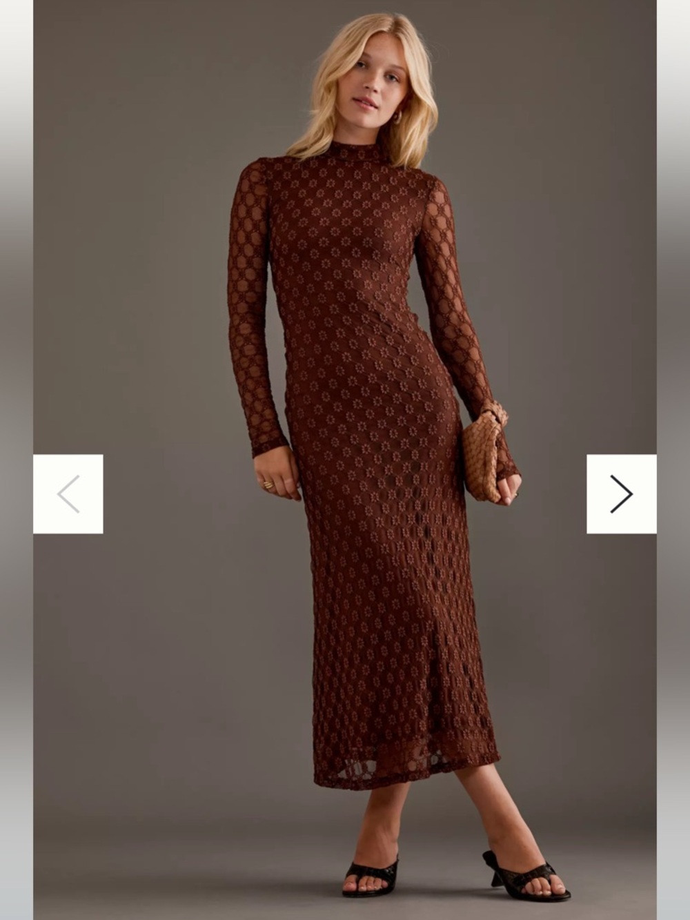 Bardot Ola Long Sleeve Midi Dress